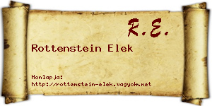 Rottenstein Elek névjegykártya